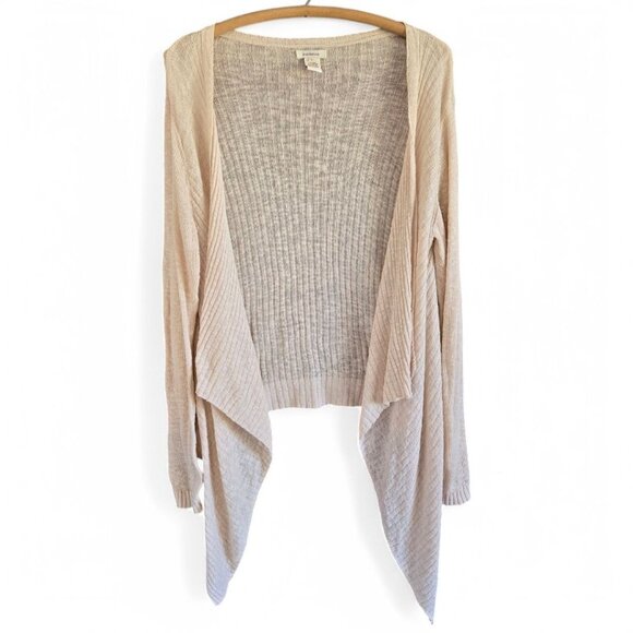 Sundance Sweaters - Sundance Womens Open Front Lightweight Cardigan Sweater Beige L Linen Blend